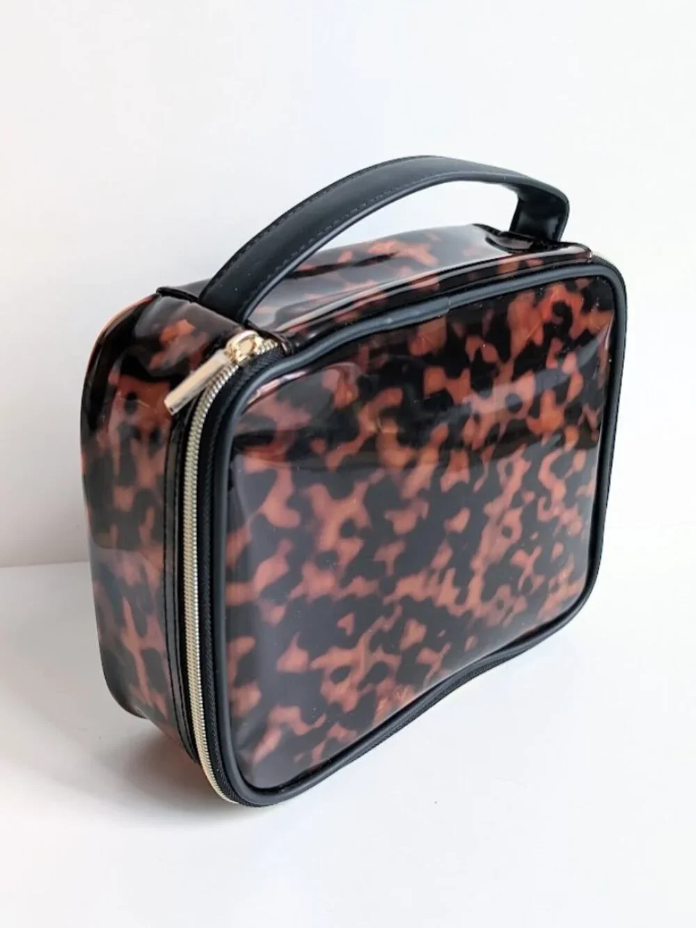 Luxe Tortoise Beauty Cosmetics Pouch Makeup Case + 3 Pc Beauty Samplers